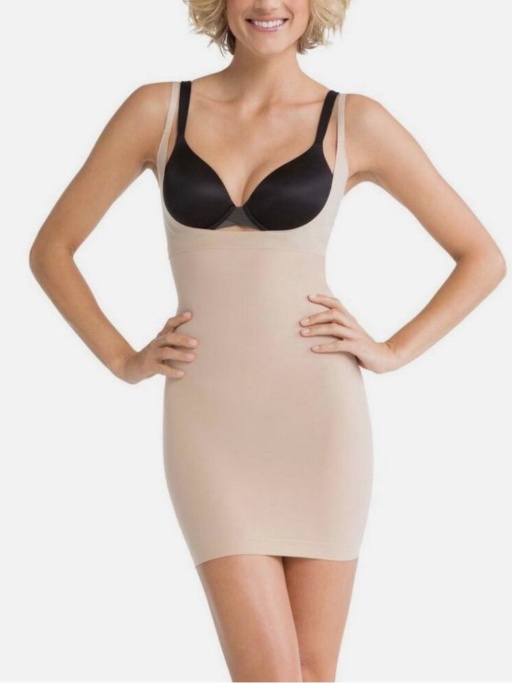 Spanx Open Bust Full Slip Natural Shapewear Sz L Style SS0215 Adjustable NWT